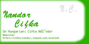 nandor cifka business card